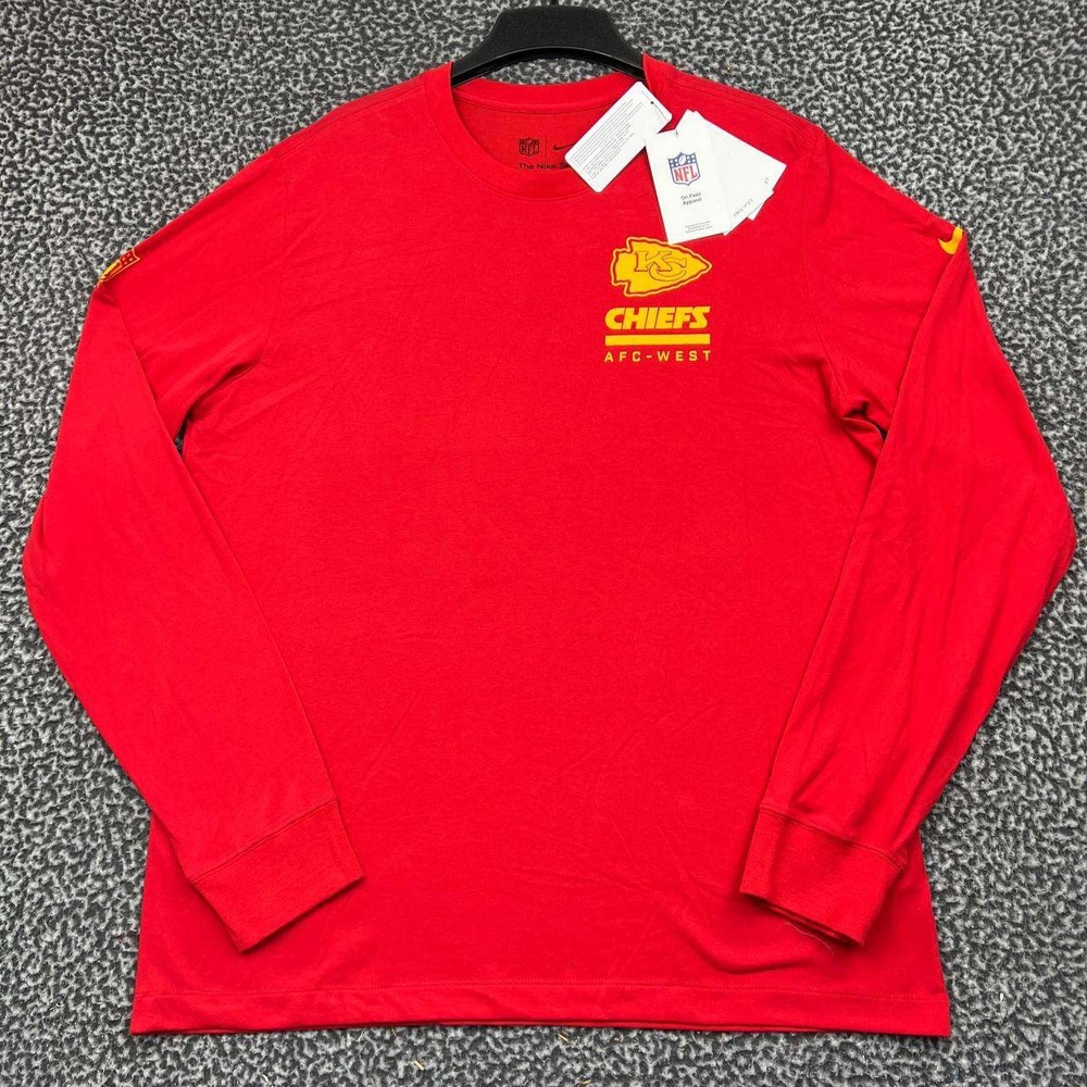 Nike Kansas City Chiefs NFL AFC West Shirt Men Large Red Long Sleeve New L